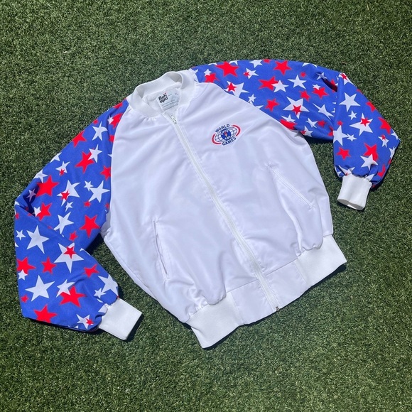 VTG 80’s USA Themed Police Games White Jacket - Picture 5 of 7